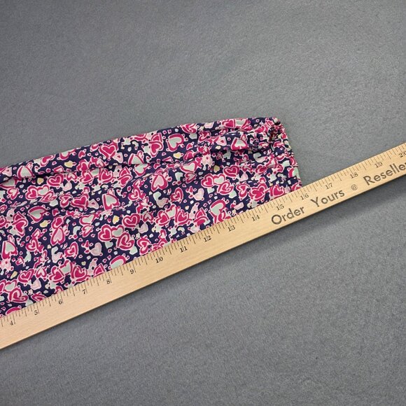 Lilly Pulitzer Shirt Womens Small Navy Pink Silk Heart Print Blouse Preppy Retro - Picture 10 of 12